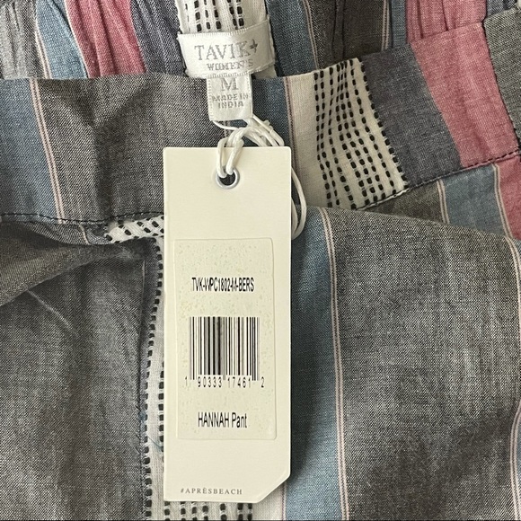 TAVIK NWT HANNAH PANTS RED BLUE STRIPE MEDIUM 100% COTTON - Picture 6 of 11